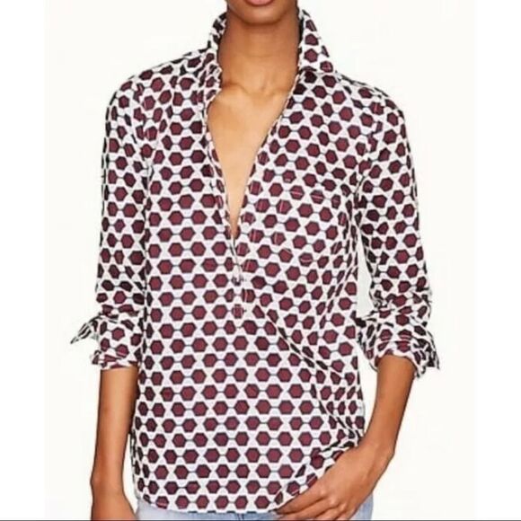 J. Crew popover in sunglass print, style A6378 - Picture 1 of 9